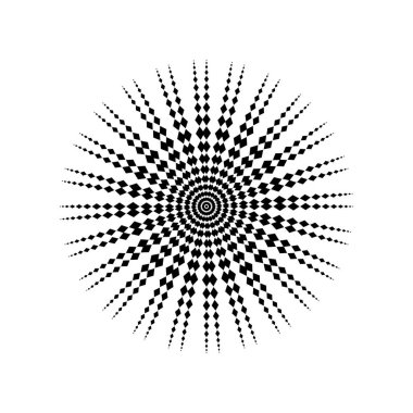 Mandala, Rhombus Kompozisyonu 'ndan yapıldı. Modern Mandala Logo, Dekorasyon veya Grafik Tasarım için. Vektör İllüstrasyonu