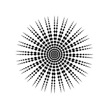 Mandala, Rhombus Kompozisyonu 'ndan yapıldı. Modern Mandala Logo, Dekorasyon veya Grafik Tasarım için. Vektör İllüstrasyonu