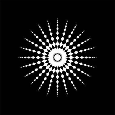 Mandala, Rhombus Kompozisyonu 'ndan yapıldı. Modern Mandala Logo, Dekorasyon veya Grafik Tasarım için. Vektör İllüstrasyonu