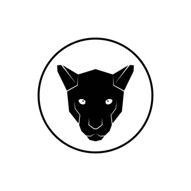 Logo veya Grafik Tasarım Elementi için Kara Panter Baş İllüstrasyonu. Vektör İllüstrasyonu