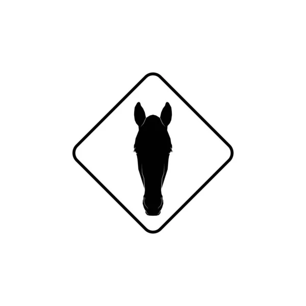 Silueta Cabeza Caballo Para Logo Icono Símbolo Pictograma Elemento Diseño — Vector de stock