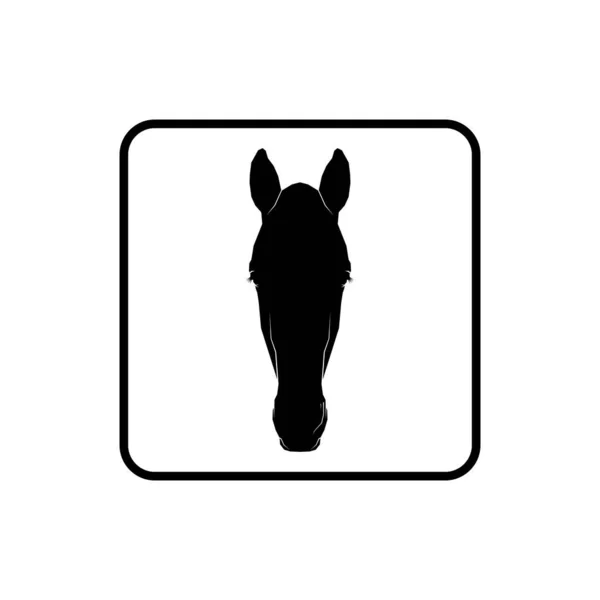 Testa Cavallo Silhouette Logo Icona Simbolo Pittogramma Elemento Grafico Illustrazione — Vettoriale Stock