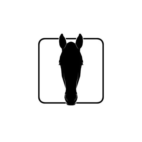 실루엣 Horse Head Silhouette Logo Icon Symbol Pictogram Graphic Design — 스톡 벡터