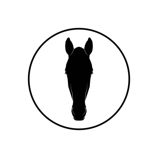 Silueta Cabeza Caballo Para Logo Icono Símbolo Pictograma Elemento Diseño — Vector de stock