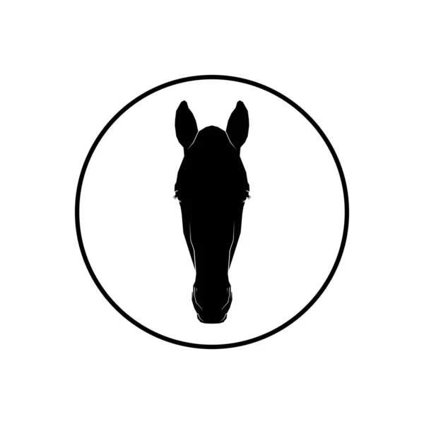 Silhouette Tête Cheval Pour Logo Icône Symbole Pictogramme Élément Graphique — Image vectorielle