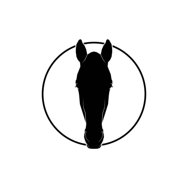 Hevosen Pään Siluetti Logolle Kuvakkeelle Kuvakkeelle Tai Graafiselle Suunnitteluelementille Vektorikuvaus — vektorikuva