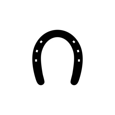 Simge, Sembol, Pictogram veya Grafik Tasarım Elementi için At Nalı Silueti. Vektör İllüstrasyonu