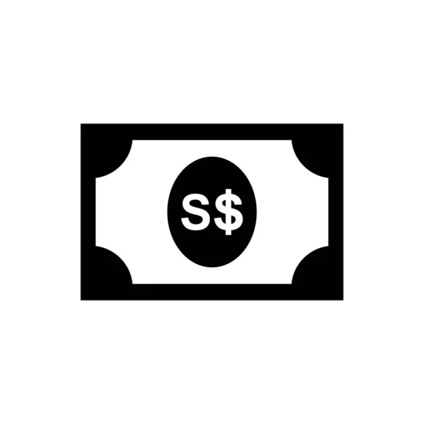 Símbolo Icono Moneda Singapur Sgd Papel Moneda Dólar Singapur Ilustración — Vector de stock