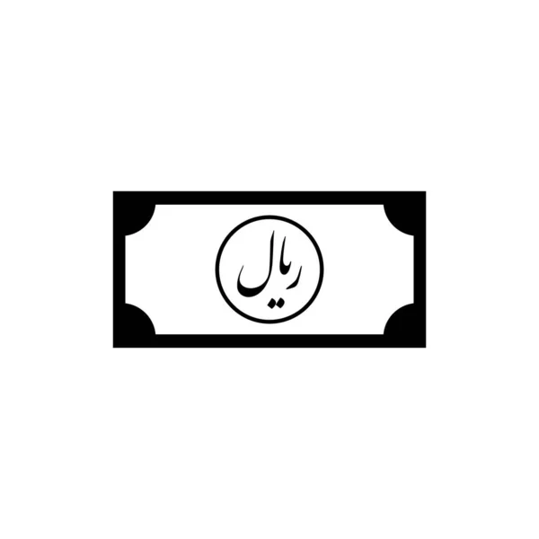 Iran Simbolo Icona Valuta Con Codice Iso Rial Iraniano Codice — Vettoriale Stock
