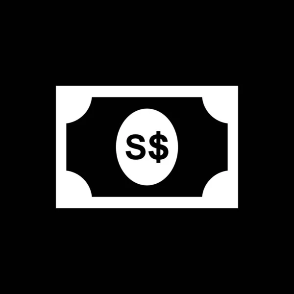 Symbole Icône Monnaie Singapour Sgd Papier Monnaie Dollar Singapour Illustration — Image vectorielle