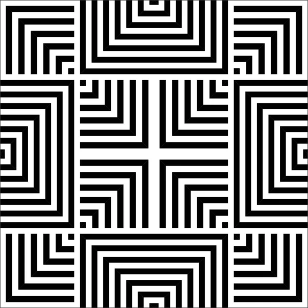 Stripes Motifs Pattern Black White Decoration Interior Exterior Carpet Textile — 스톡 벡터