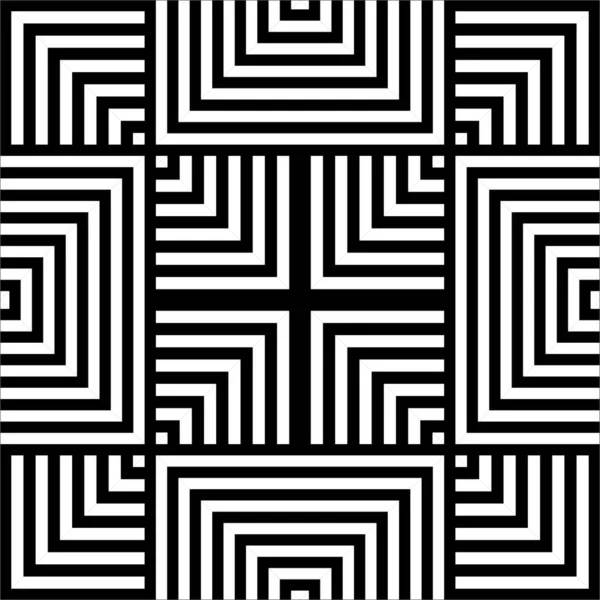 Stripes Motifs Pattern Black White Decoration Interior Exterior Carpet Textile — ストックベクタ