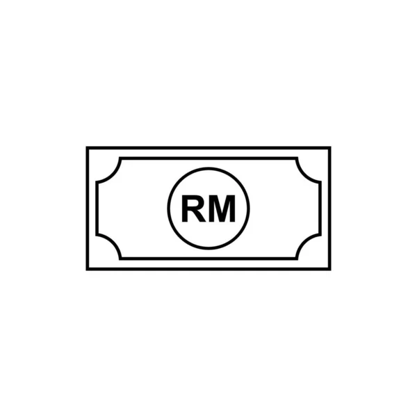 Malesia Icona Valuta Simbolo Myr Ringgit Money Paper Illustrazione Vettoriale — Vettoriale Stock