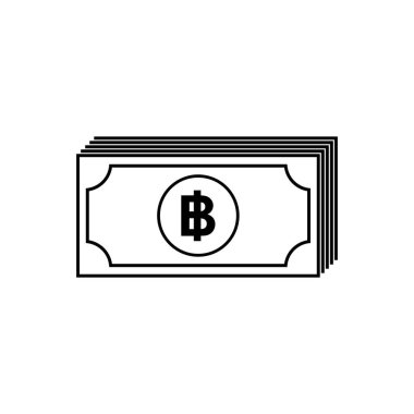 Tayland Para Birimi Sembolü, Tayland Baht Simgesi, THB işareti. Vektör İllüstrasyonu