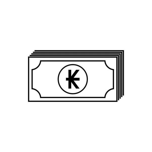 Símbolo Ícone Moeda Laos Lak Kip Money Paper Ilustração Vetorial —  Vetores de Stock