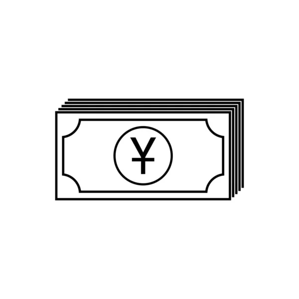 China Currency Chinese Currency Icon Symbol Yuan Vector Illustration — Archivo Imágenes Vectoriales