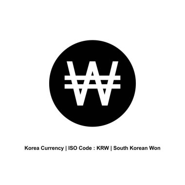 Korea Currency Icon Symbol, Won, KRW. Vector Illustration