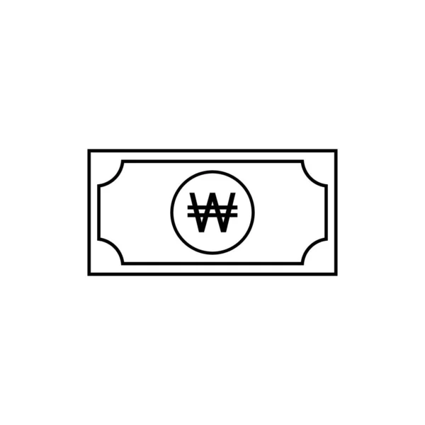 Korea Currency Icon Symbol Won Krw Vector Illustration — 스톡 벡터