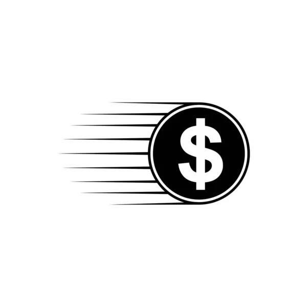 Dollar Icon Symbol Usd Fast Money Transfer Vector Illustration — Vector de stock