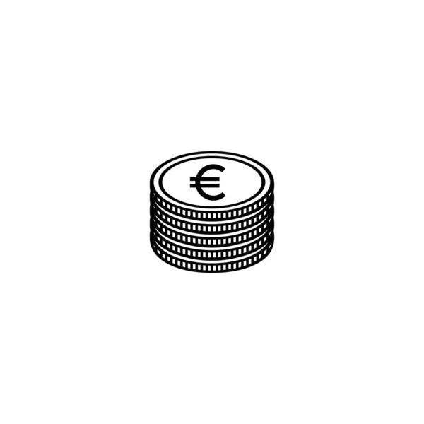Stack Euro Money Pile Money Icon Symbol Vector Illustration — Stock Vector