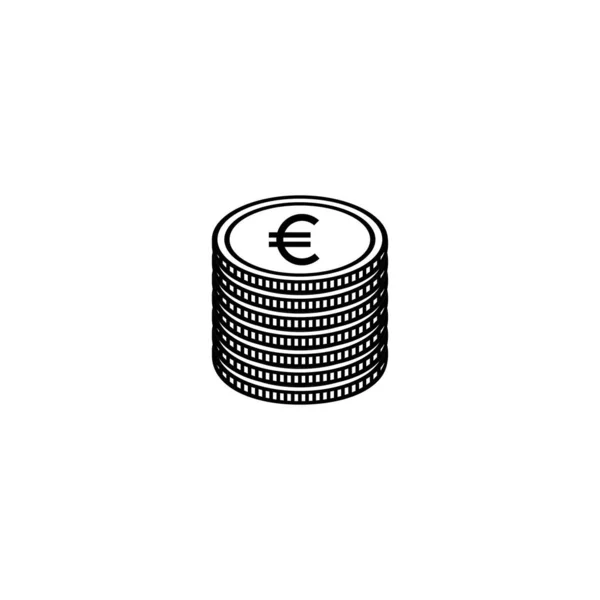 Stack Euro Money Pile Money Icon Symbol Vector Illustration — Image vectorielle