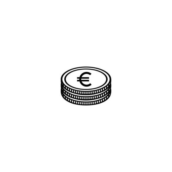 Stack Euro Money Pile Money Icon Symbol Vector Illustration — Stok Vektör