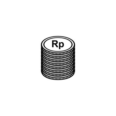 Stack of Indonesia Currency, Rupiah, IDR, Pile of Money Icon Symbol. Vector Illustration