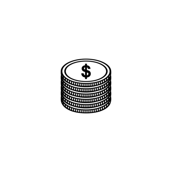 Stack Usa Currency Dollar Usd Pile Money Icon Symbol Vector — Archivo Imágenes Vectoriales