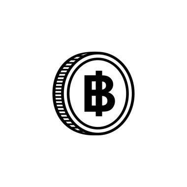 Tayland Para Birimi Sembolü, Tayland Baht Simgesi, THB işareti. Vektör İllüstrasyonu