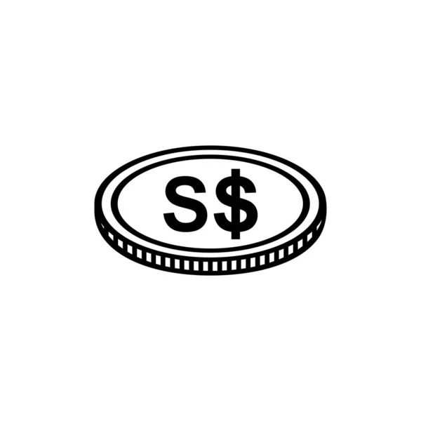 Singapore Currency Icon Symbol Sgd Singapore Dollar Coins Vector Illustration —  Vetores de Stock