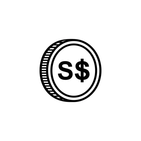 Singapore Currency Icon Symbol Sgd Singapore Dollar Coins Vector Illustration — Stockový vektor