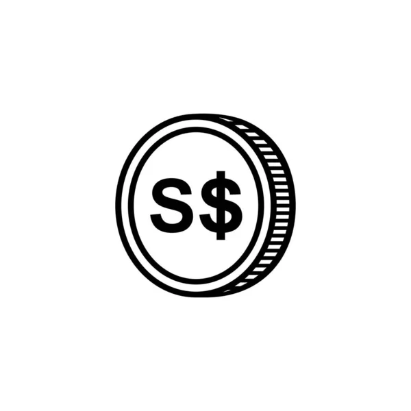 Singapore Currency Icon Symbol Sgd Singapore Dollar Coins Vector Illustration — Vetor de Stock