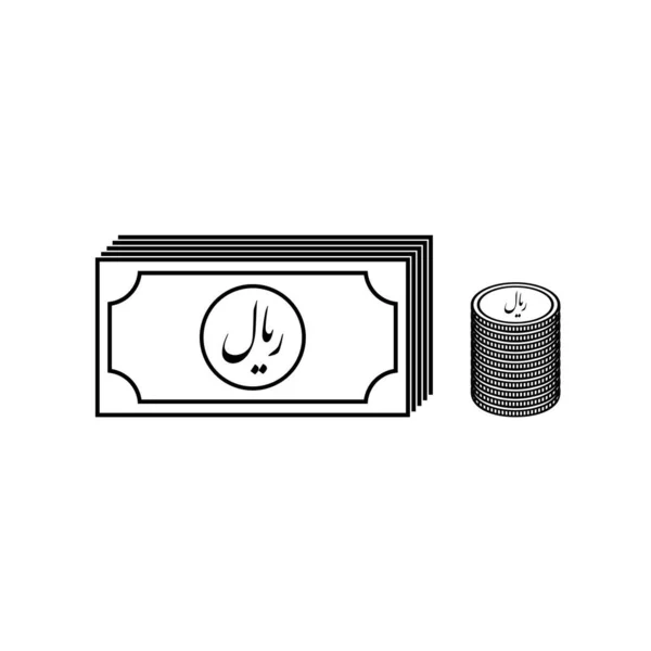 Stack Rial Irr Iran Currency Icon Symbol Vector Illustration — Stock vektor