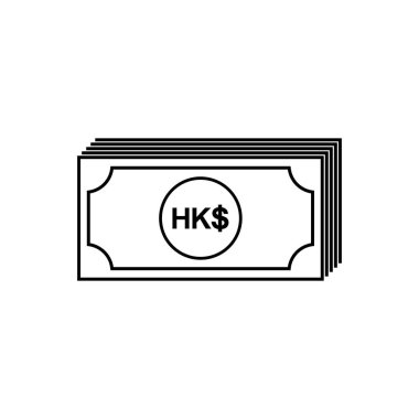 Hong Kong Currency, HKD, Hong Kong Dollar Icon Symbol. Vector Illustration