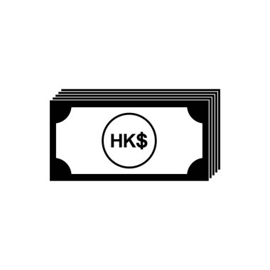 Hong Kong Currency, HKD, Hong Kong Dollar Icon Symbol. Vector Illustration
