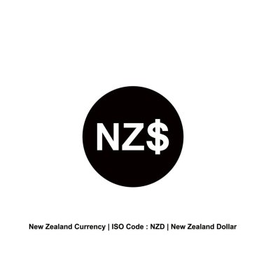New Zealand Currency, NZD, New Zealand Dollar. Vector Illustration
