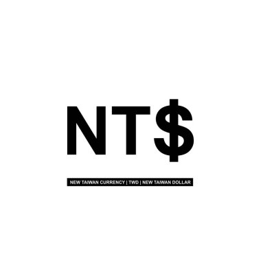 Taiwan Currency, TWDD, New Taiwan Dollar Icon Symbol. Vector Illustration