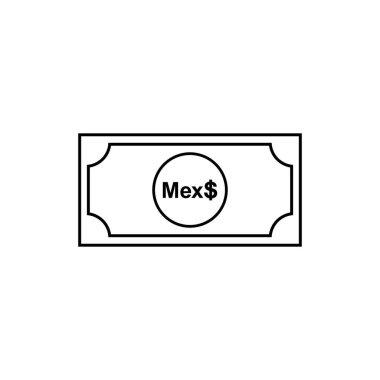 Mexico Currency, MXN, Mexican Pesos Icon Symbol. Vector Illustration