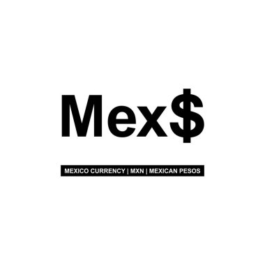 Mexico Currency, MXN, Mexican Pesos Icon Symbol. Vector Illustration