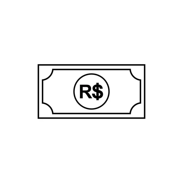 Brazil Currency Brl Brazilian Real Icon Symbol Vector Illustration — 스톡 벡터