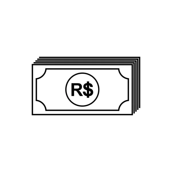 Brazil Currency Brl Brazilian Real Icon Symbol Vector Illustration —  Vetores de Stock