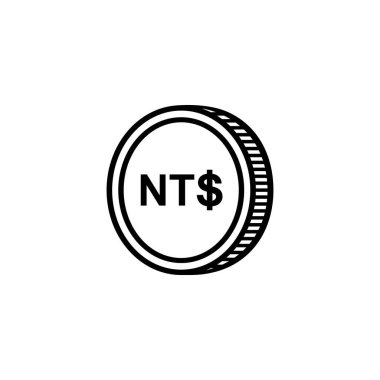 Taiwan Currency, TWD, New Taiwan Dollar Icon Symbol. Vector Illustration