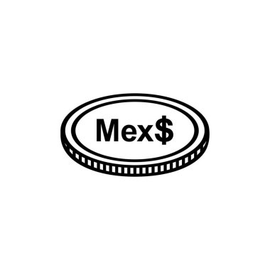 Mexico Currency, MXN, Mexican Pesos Icon Symbol. Vector Illustration