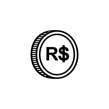 Brazil Currency, BRL, Brazilian Real Icon Symbol. Vector Illustration