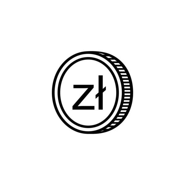 Poland Currency Pln Polish Zloty Icon Symbol Vector Illustration — Stockvector