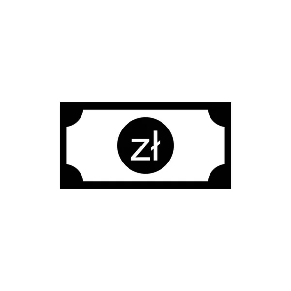 Poland Currency Pln Polish Zloty Icon Symbol Vector Illustration — Wektor stockowy