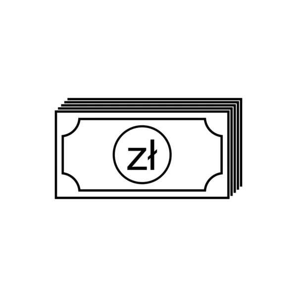 Poland Currency Pln Polish Zloty Icon Symbol Vector Illustration — Wektor stockowy