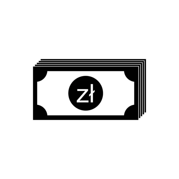 Poland Currency Pln Polish Zloty Icon Symbol Vector Illustration — Wektor stockowy