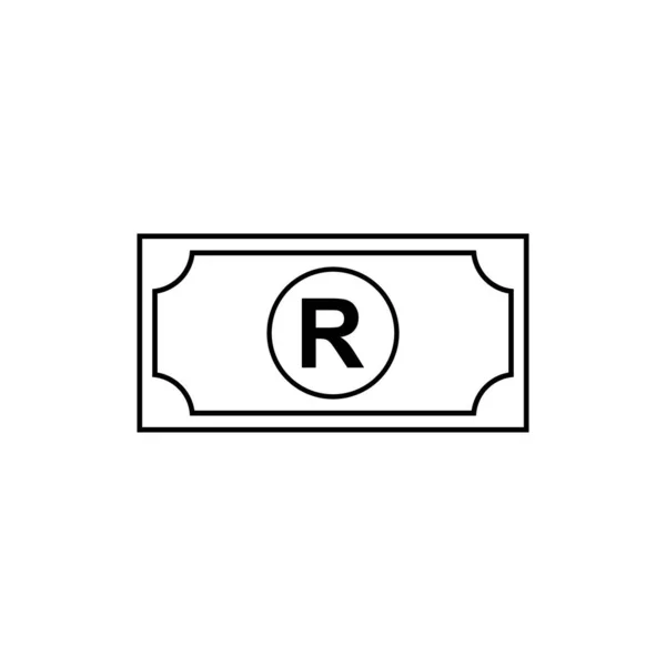 South Africa Currency Zar South Africa Rand Icon Symbol Vector — Stok Vektör