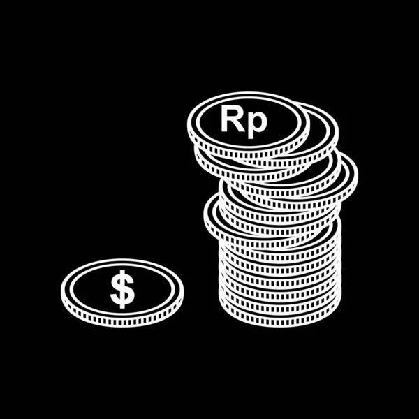 Dollar Rupiah Dollar Idr Icon Symbol Money Currency Value Vector — Διανυσματικό Αρχείο